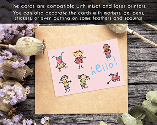 48-Pack Blank Greeting Cards - Plain Cards and Matching Color Envelopes for DIY Holiday Cards, Thank You Cards, Party Invitation, Birthday, Wedding, 6 Colors, 4 x 6 Inches