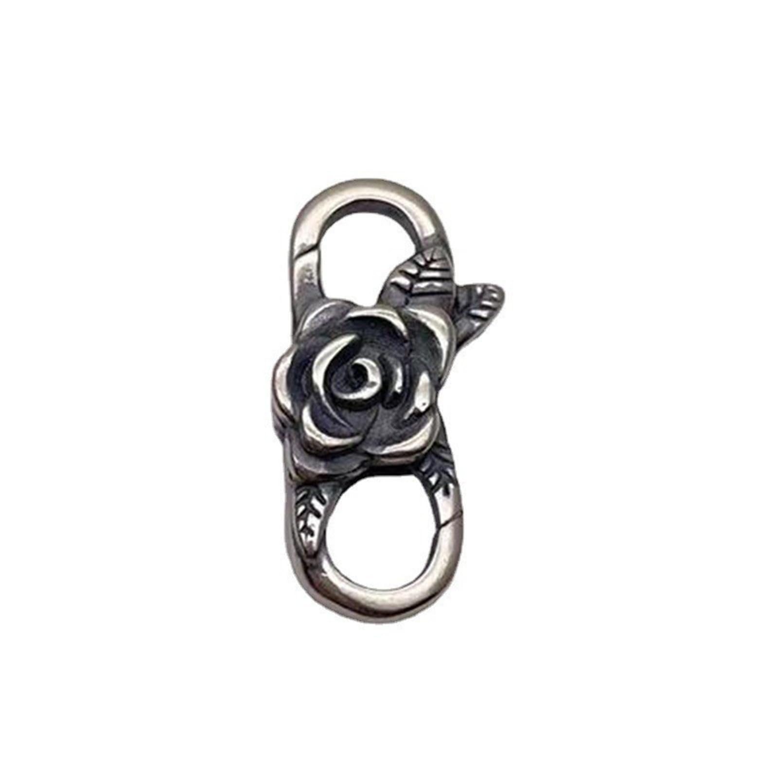 Michear S925 Sterling Silver Double Lobster Clasps Bracelet Rose Clasps Replacement Double Opening Lock Necklace Connector for Jewelry Making Pendant DIY Jewelry Supplies