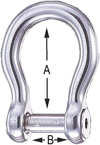 Stainless Steel Self Locking Allen Head Pin Bow Shackle - Size: 5/16" or 8mm