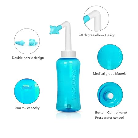 WBDSGXBW Mundduschen 500 ml nasenwäsche reiniger erwachsene kinder medizinische gesunde neti topf nasenreinigungsgerät nasenw