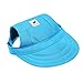Dog Hat-Pet Baseball Cap/Dogs Sport Hat/Visor Cap with Ear Holes and Chin Strap for Small Dogs (Size M, Blue) by Happy Hours