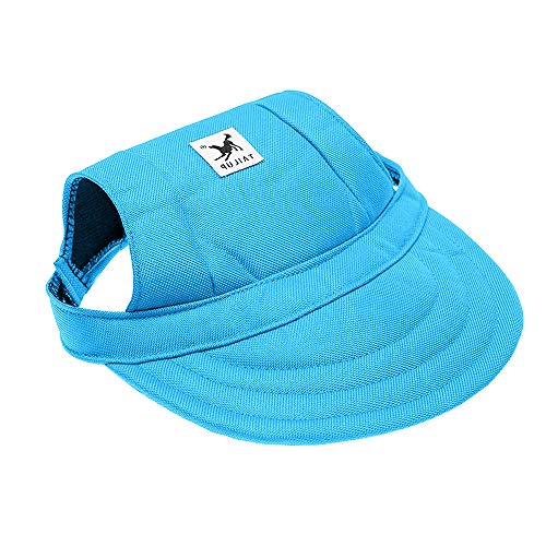 Dog Hat Pet Baseball Cap/ Dogs Sport Hat / Visor Cap with Ear Holes and Chin Strap for Small Dogs (Size S, Blue) By Happy Hours - Thumbnail 5