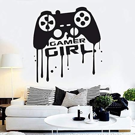 zzlfn3lv Gamer Girl Tatuajes de Pared Eat Sleep Game Controlador ...