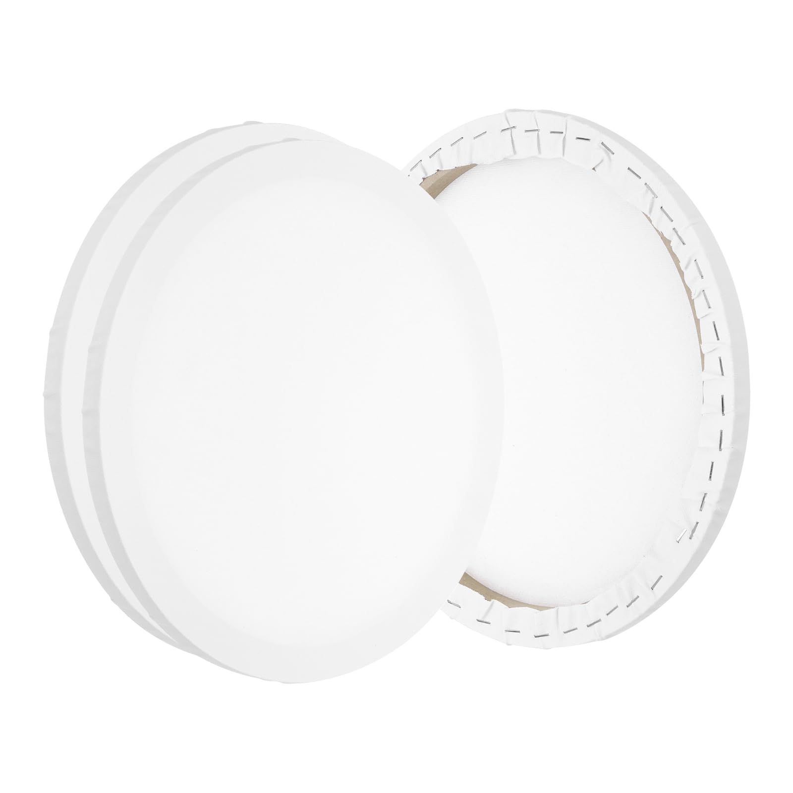 PATIKIL Stretched Canvas, 3 Pcs 12" x 12" Round Canvas for Painting Blank Primed Canvas Cotton Canvas Panels for Acrylics Oil Watercolor Paints, White