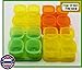 Five-A-Day Fresh Baby Food Freezer Cubes Reusable & Stackable Storage Containers with Trays, 2.3 ounce (70ml) Each Cube - 16 Individual Cubes, 4 Cubes Per Tray, 4 Trays Per Set