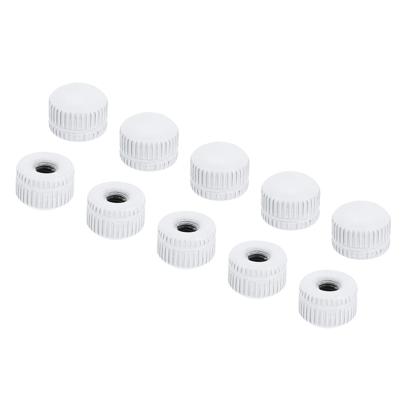 PATIKIL M4x9x11 Cap Nut, 50 Pcs Acorn Nut Screw Knob Cap Insert Bolt Cover Female Thread Knurled Decorative Hardware Fittings Light Fixtures, White