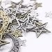 BIHRTC Pack of 100 Metal Moon Star Charms Pendant for DIY Craft Jewelry Making Accessory