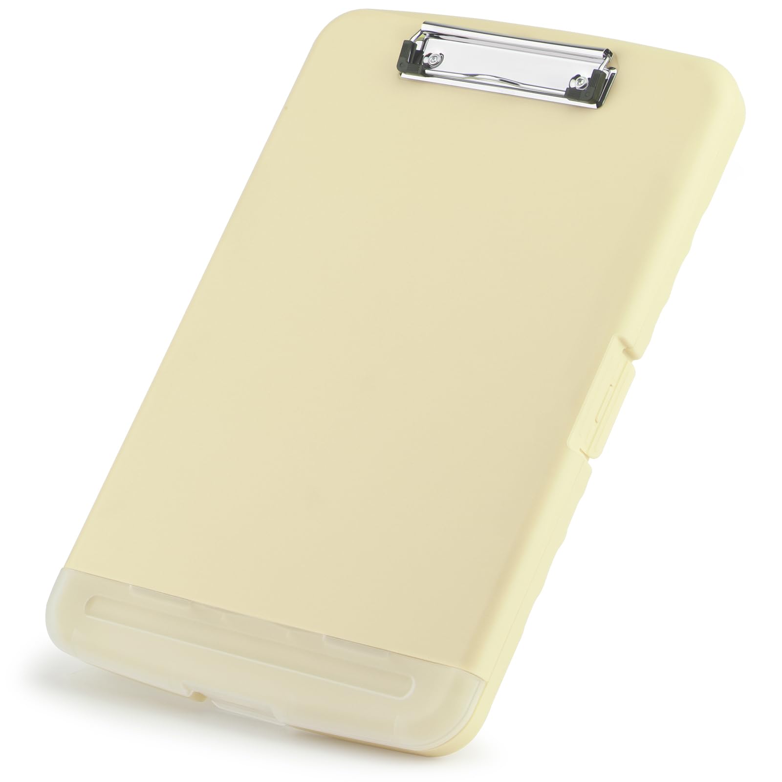 ZCZN A4 Clipboard with Storage, Plastic Clipboard Folder with Separate Pen Compartment, Yellow