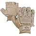 Valken Half Finger Plastic Back Gloves, Tan, X-Small/Small