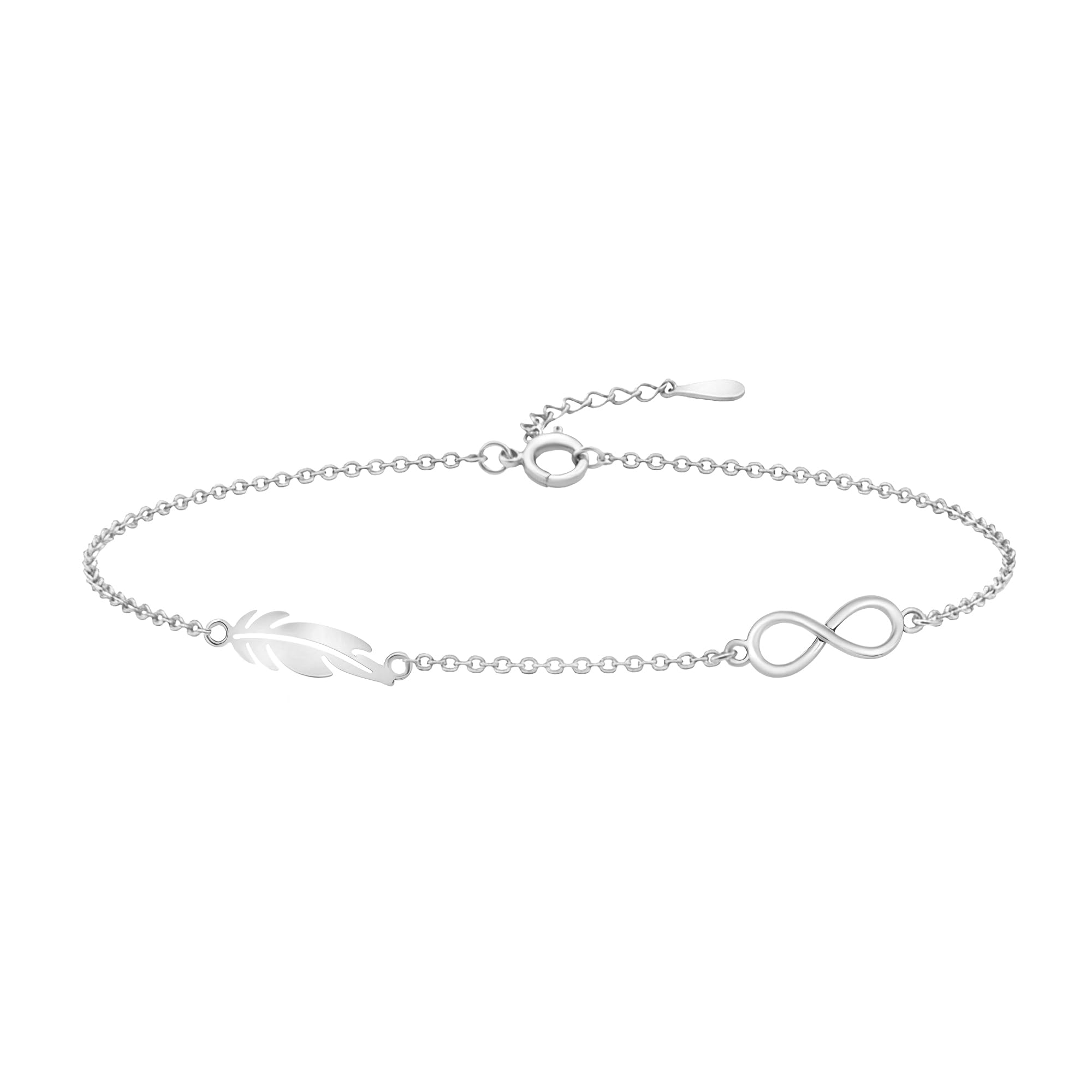 Sofia Milani - Women's Bracelet 925 Silver - Infinity Feather Pendant - B0172