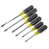 Klein Tools 85074 Screwdriver Set, Slotted and Phillips, General Purpose Selection with Cushion-Grip Handles, 6-Piece