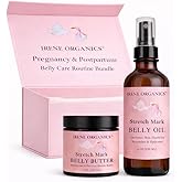 Belly Bundle by Irene Organics - Organic Belly Butter and Oil for Pregnancy Stretch Mark Prevention and Treatment - Award Winning Skincare For Pregnancy and Postpartum - Mother's Day Gift Set (Small)
