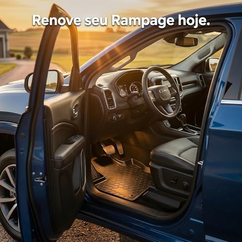 Tapete Borracha para Rampage 2024 2025 2026 Bandeja Bordas Elevadas Impermeável