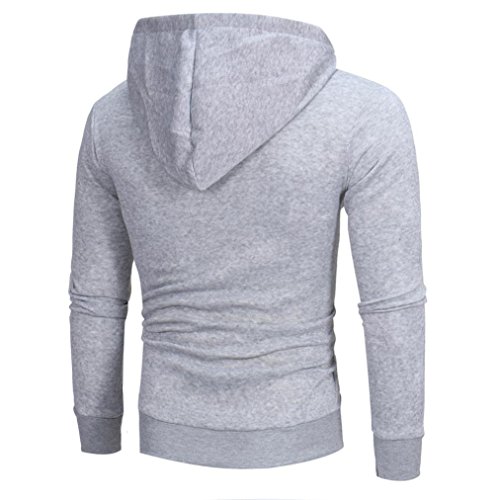GREFER Clearance Mens' Personality Long Sleeve Zipper Hoodie Hooded Sweatshirt Tops Jacket Coat Outwear with Pocket (3XL, Gray)
