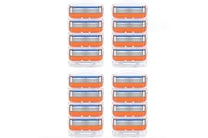 SYMPEEPS 16 Count Razor Blade Shaving Razor Blade Refills for Fusion 5, Shaving Blades for Men - Orange New Versio