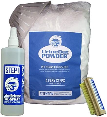 Planet Urine Basic Kit, Pet Odor Eliminator System, Dog and Cat Urine Remover, 16 Oz UrineRelease PreSpray & 4 Lb UrineOut Powder, with Scrubbing Brush