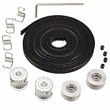 Wangdd22 2pcs GT2 Pulley 20 Teeth Bore 5mm + 5m GT2 Timing Pulley Belt + 2pcs Idler +4pcs Belt Locking Spring for 3D printer RepRap
