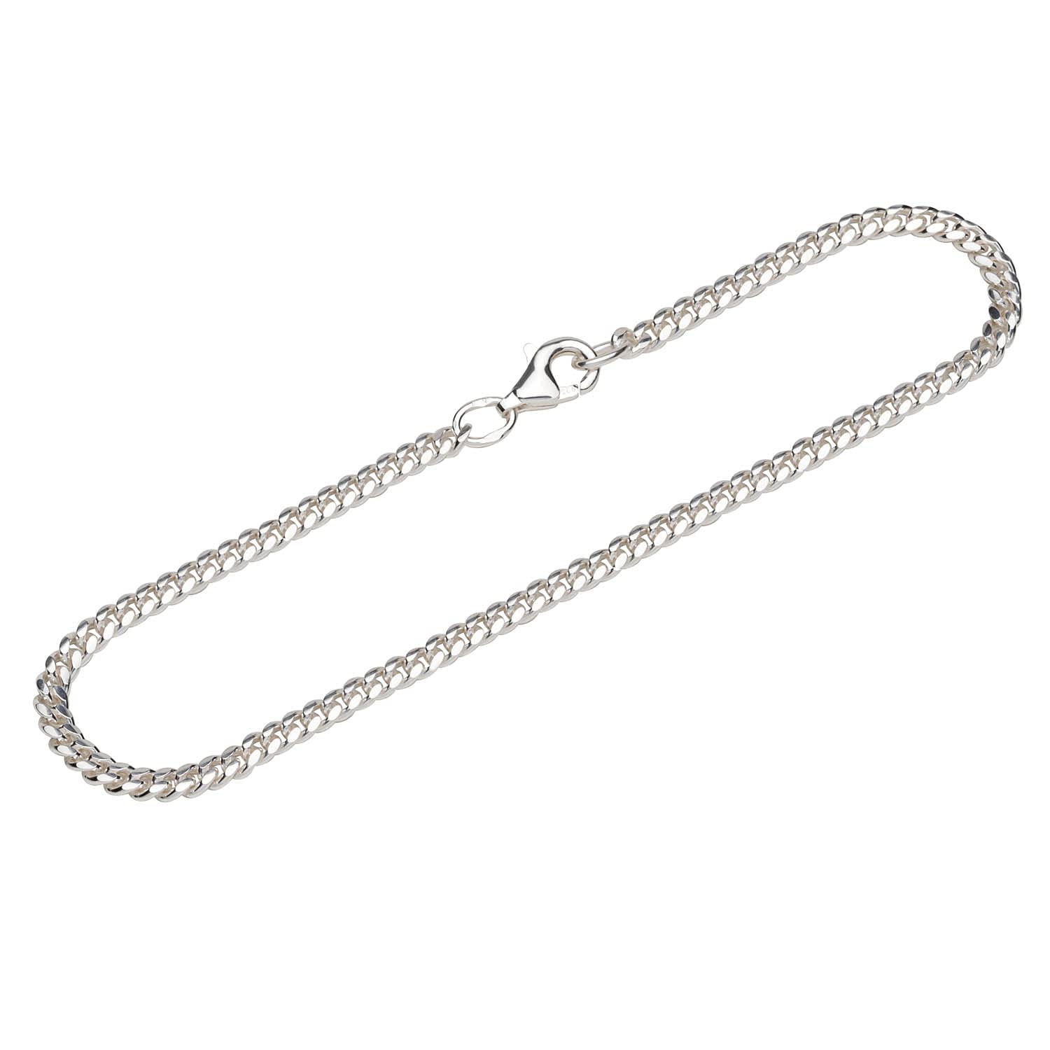 NKlaus bracelet 925 Sterling Silver 19cm curb chain oval polished men's bracelet 12620