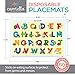 Carriella 60 Count ABC Disposable Placemats for Children Stick on Table Topper