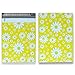 100 Pack of Mighty Gadget (R) Yellow Daisy Designer Poly Mailers - 10x13 inch Shipping Envelopes with 2.35 mil Thickness