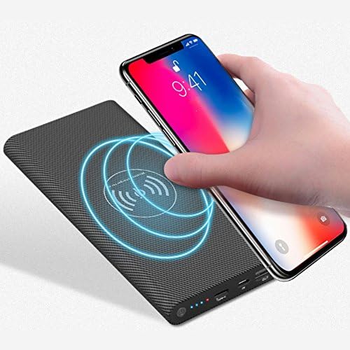 ZHRUYY Wireless Charging Treasure, QI Fast Charging, Magnetism, Thin, Iphonex, Apple, Samsung, Millet Universal, Wireless Charging Mobile Power, USB Output,Black