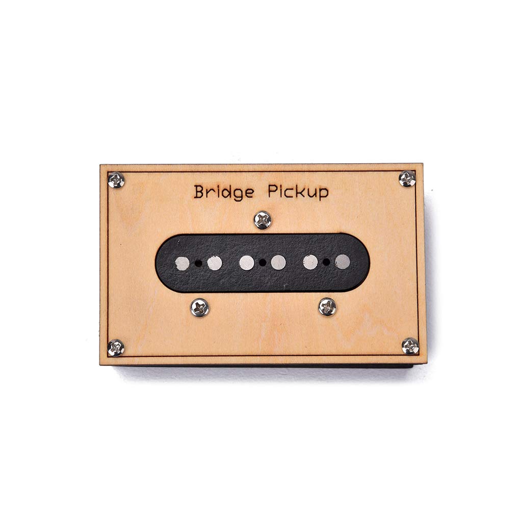 Alnicov Guitar Pickup，Single Coil Bridge Position with Wooden Box Springs mounting Screws，for Electric Guitars Parts Replacement