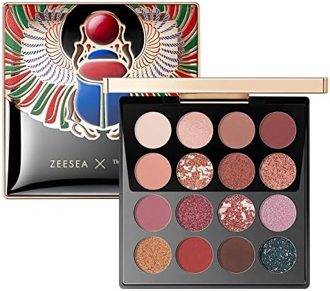 ZEESEA British Museum Egyptian Series Eyeshadow Palette (16 Colors) 02 Scarab 0.6 oz (18 g) Cherry Wine Eye Shadow