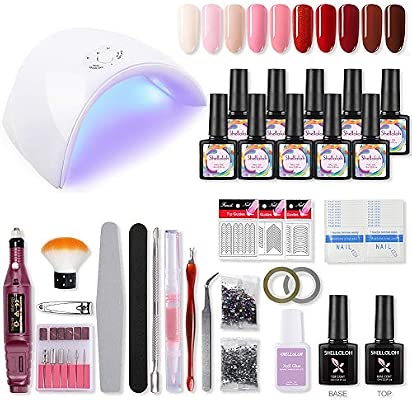 Shelloloh Kit Vernis Semi Permanent Débutant Nail Art Gel Uv