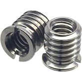 HITHUT Stainless Steel 1/4"-20 Female to 3/8"-16 Male Convert Screw Adapter (2pcs, 10.5mm)