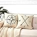 Anickal Decorative Pillow Covers 18x18 Inch Set of 4 Linen Compass Arrow Feather Live Love Laugh Quote Couch Throw Pillow Covers for Modern Farmhouse Decor