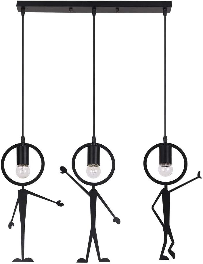 Lámparas colgantes Negro Vintage E27 Lámpara de techo Candelabro