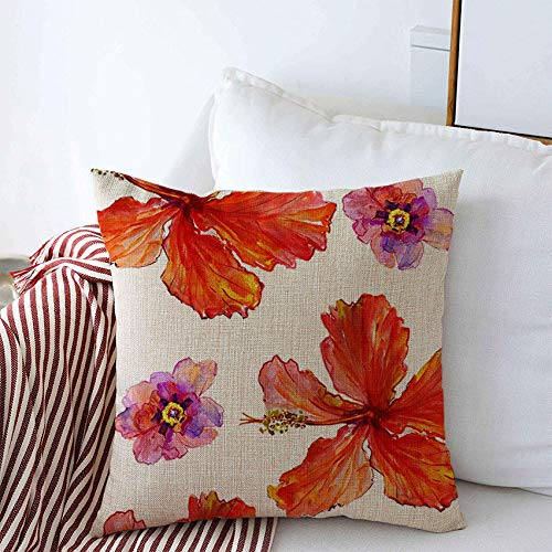 red flower pillow