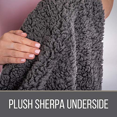 The Connecticut Home Company Micromink Velvet with Sherpa Reversible Throw Blanket, Many Colors