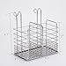 304 Stainless Steel Hanging 2 Compartments Mesh Utensil Drying Rack/ Chopsticks/Spoon/Fork/Knife Drainer Basket Flatware Storage Drainer (Square)