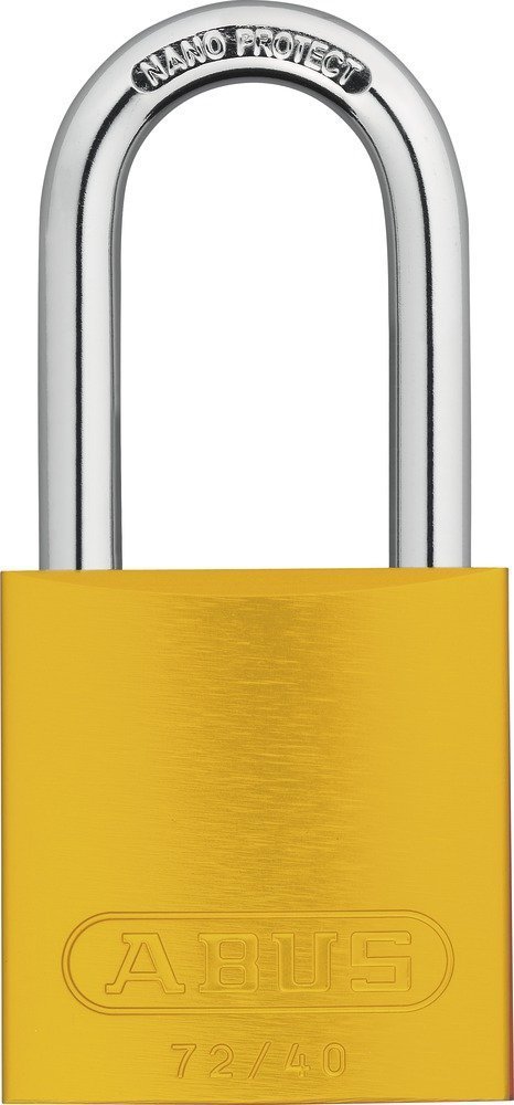 ABUS Padlock 72/40HB40 with high Shackle - Lightweight Titanium Material with high Corrosion Protection - Including 2 Keys - Security Level 6 - Yellow — image 1