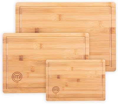 MasterChef Tablas de Cocina, Juego de 3 Tablas de Cortar en Bambú