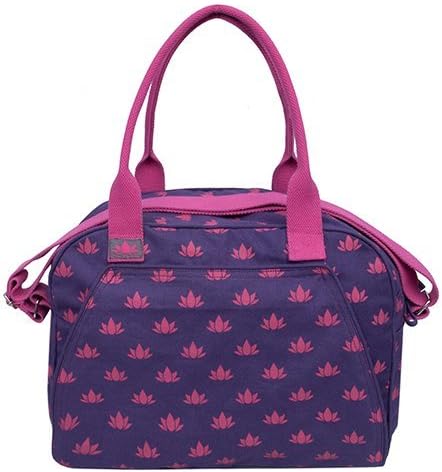 Om Padma Spa Bag Party Mini Tote Bags Womens Accessory Bag Purple and Pink lotus print Travel Make-up Bag