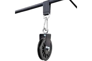 Taeku Cable Pulley, Silence Smooth Detachable Rotation Traction Wheel LAT Pulley System Attachment DIY Lifting Blocks Hoists for Home Projects Clothesline Shop Lifts (4.36in)