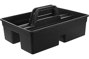 JOINPAYA Plastic Cleaning Tool Box Flat Bottom and Sides, Portable Organizer Basket for Bathroom and Home