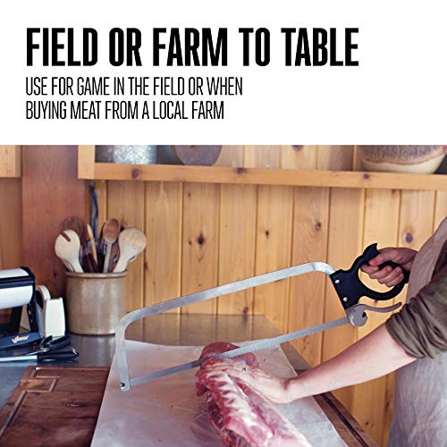 Weston Butcher Meat and Bone Saw with Stainless Steel Serrated Blade with Quick Release Handle