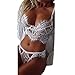 Underwear,toraway 1 Sexy Lingerie Set Lace Bra +Thongs Briefs G-string (X-Large, White)