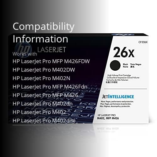 HP 26X Black High-yield Toner Cartridge for HP Printers | Works with LaserJet Pro M402 Series; LaserJet Pro MFP M426 Series | CF226X