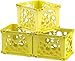 Storex Mini Crate, 9 x 7.75 x 6 Inches, School Yellow, Case of 3 (61492U03C)