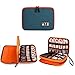 Electronics Organizer, Jelly Comb Electronic Accessories Cable Organizer Bag Waterproof Travel Cable Storage Bag for Charging Cable, Cellphone, Mini Tablet (Up to 7.9'') and More (Orange and Blue)