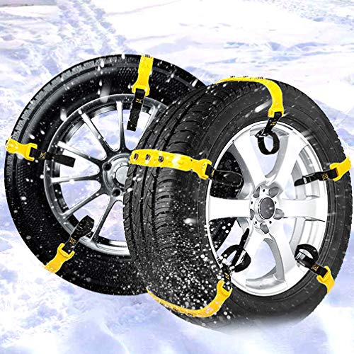 JUISEE Car Snow Chains Snow Tire Chains for Most Cars Anti-Slip Car Chains Car Emergency Chains All Season Anti-Skid Snow Cables Car SUV Tire Cables (for Tire Width: 185-295mm/7-11'') - Thumbnail 4