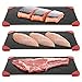 Defrosting Tray Frozen Food Thawing Plate Set of 2 Sizes 150% Faster Defrosting Hexagon Design For Fast Quick Rapid Meat Defrosting, Chicken, Fish With Tong & Silicone Sponge 14x8 & 9x7 Inch By Erad