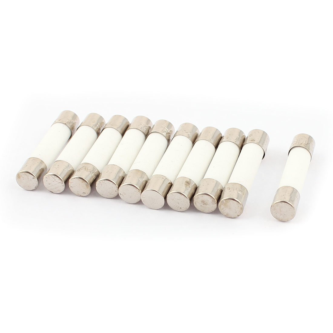 Sourcingmap Fusible Cylinder Cap Ceramic Tube Fuse Links 5 x 25mm 250V 4A 10 PCS