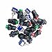 Aoyoho 15Pcs Off/ON Thread SPST Latching Type Push Button Switch and 5Pcs ON/ON 2 Position DPDT Toggle Switch