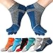M&Z Mens Toe Socks 6 Pack Sports Low Cut Athletic Cotton Socks Size 6-12