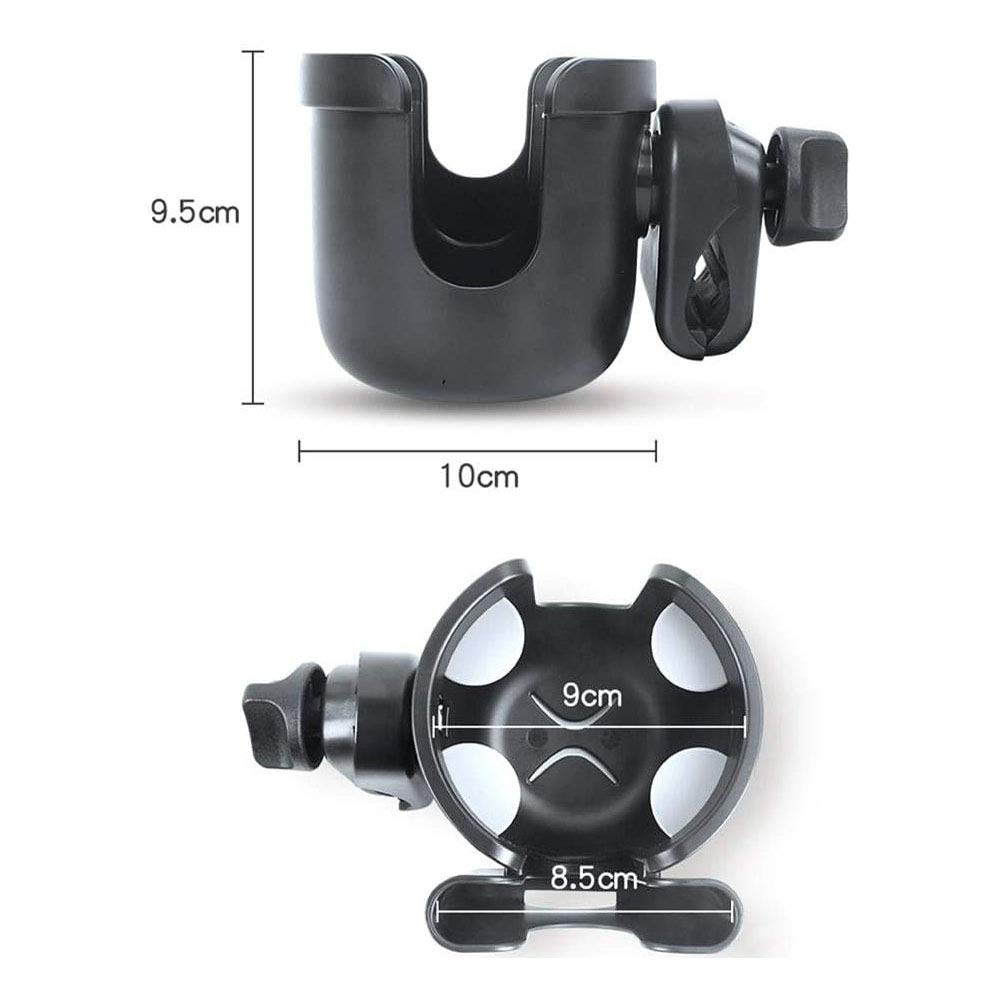 Parent Cup Holder for Stroller,Stroller Cup Holder, Bicycle Cup Holder, Universal Cup Holder Rack for Buggy Pushchair Wheelchair Bike and More (Black) (Black): Baby